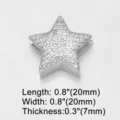 Silver star charm pendant variant, crafted with full cubic zirconia stones for DIY jewelry. - Star (brc72) / 18K Gold / Silver