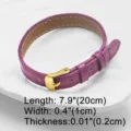 Purple leather bracelet strap replacement diy accessory stylish minimalist wristband item - Leather Strap Style / 20cm x 1cm x 0.2cm / Purple