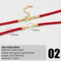 Handgefertigte rote Baumwollkordel DIY Halskette Seil mit vergoldetem Verschluss 52cm - Roter Stil(02)