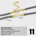 Cordón de collar de cuerda de algodón gris trenzado con cierres dorados accesorio DIY. - Estilo Gris (11)