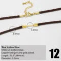 Cordón de collar de algodón marrón DIY con cierre de metal dorado, 48cm de largo 3mm - Estilo Café (12)