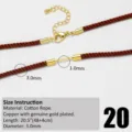 Cordón de collar de cuerda de algodón marrón hecho a mano con cierre chapado en oro DIY - Estilo Marrón (20)