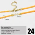 Cordón de collar trenzado colorido DIY hecho a mano con cierre de cobre chapado en oro - Cordón de Collar Tejido a Mano (24) / Naranja