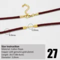 Cordón de collar DIY de cuerda de algodón con cierre dorado, diámetro 3,0 mm, longitud 52 cm. - Cordón de Collar Tejido a Mano (27) / Burdeos