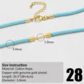 Cordón de collar de algodón trenzado azul con accesorios de cobre chapado en oro - Cordón de Collar Tejido a Mano (28) / Azul claro