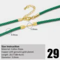 Cordon de collar de algodon verde con cierre chapado en oro accesorio de joyeria DIY 48cm - Cordón de Collar Tejido a Mano (29) / Verde