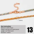 Colorful handmade braided rope necklace accessory 3mm with rose gold clasp and chain detail. - Rose Gold 13