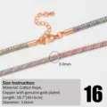 Colorful braided cord necklace strap with rose gold clasp 3mm width 45+5cm length - Rose Gold 16