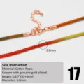 Colorful braided cotton rope necklace cord with rose gold plated copper clasp, 19.7 inch - Rose Gold 17