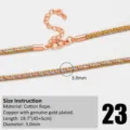Handmade braided cotton rope necklace cord with copper gold plated parts 3mm diameter. - Rose Gold 23