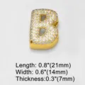 Goldener Buchstabe B Anhänger mit Zirkonia Steinen für DIY Armband Schmuck Zubehör - Buchstabe B / Gold
