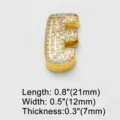 Goldener Puffy Buchstabe E Zirkon Anhänger DIY Charm Armband Uhrenarmband Schmuck Zeichen - Buchstabe E / Gold