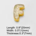 Gold Puffiger Buchstabe F Anhänger mit Zirkonia für DIY Armband Schmuck Zubehör 20mm - Buchstabe F / Gold