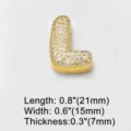 Vergoldeter dicker Pave Zirkon Buchstabe L Anhänger DIY Armband Accessoire für Damen - Buchstabe L