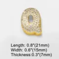 Vergoldeter Zirkon Buchstaben Q Anhänger Nahaufnahme Detail für DIY Armband Accessoires - Alphabet Buchstabe Q