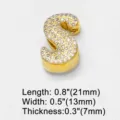 Gold Pave Zirkonia Buchstabe S Anhänger DIY Armband Schmuck Zubehör 21mm groß - Buchstabe S