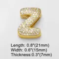 Gepuffter Buchstabe Z Anhänger mit Zirkonia goldfarben DIY Armband Schmuck Zubehör - Puffy Buchstabe Z / Gold