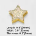 Vergoldeter Stern Zirkonia DIY Charm Anhänger für Armband und Uhrenarmband Zubehör - Puffy Fünfzackiger Stern / Gold