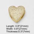 Goldfarbener Strass Herz Anhänger DIY Armband Schmuck Zubehör glänzendes elegantes Design. - Puffy Herz / Gold