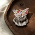 Ethnic embroidered butterfly tassel hair clip, traditional vintage side hairpin for Hanfu. - Multicolor Butterfly Tassel Clip / Single Unit / Colorful