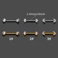 Stainless steel piercing jewelry with shimmering cubic zirconia stones in stylish designs. - Leaf Crown Style (1#) / Silver