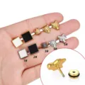 Stainless steel stud earrings detail featuring crown, leopard and wolf designs with screw backs. - Square Oil Dripping Style (1#) / Silver