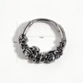 Roestvrij staal gotische kruis schedel oorringen detailweergave met afmetingen 15mm en 11mm. - Schedel Kruis Stijl (5#)