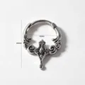 Roestvrij Staal Gothisch Kruis Schedel Septum Ring Vintage Punk Piercing Sieraden - Kroon Schedel Kruis (7#)