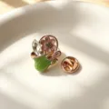 Vintage enamel flower basket brooch pin for women aesthetic sweet clothing badge accessory - Flower Basket Style / Green Flower Basket