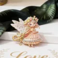 Exquisite Fantasie Fee Brosche mit Strass und Emaillierung, elegante dekorative Anstecknadel. - Blumenfee / Grün