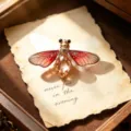 Vintage gradient cicada wing insect brooch retro crystal rhinestone suit coat pin jewelry - Transparent Colorful Wing Crystal Bee / Red