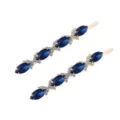Magnifiques pinces à cheveux en strass bleu foncé, longues barrettes pour femmes et filles. - Bleu
