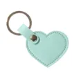 Llavero de cuero en forma de corazón verde menta para bolsos y llaves de coche chic - Verde menta