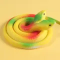 Giocattolo serpente di gomma a due teste realistico con sfumatura gialla e verde - Double-headed Round Head Snake / 73cm / Giallo