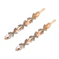 Élégante longue pince à cheveux en cristal pour femmes strass étincelants accessoires mode. - Pêche