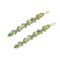 Épingle à cheveux en strass vert style coréen long clip de frange de mode pour femmes - Vert Fruit