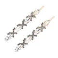 Ensemble d'épingles à cheveux en strass élégantes, longue pince brillante, accessoires pour femmes. - Blanc