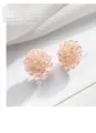 Zarte rosa Kristallperlen Blumen Ohrstecker, detailreiche handgefertigte Ohrringe für Damen. - Rosa
