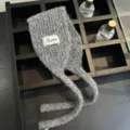 Koreanischer Stil grauer Strick Band Ohrenschützer Schal Winter warmer Windschutz. - Einheitsgröße / Grau
