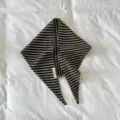 Knitted Striped Triangular Scarf Brown Colorblock Fall Winter Casual Neck Warmer Style - Coffee / 30x90cm