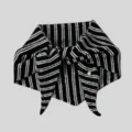 Korean style black and white striped knitted triangular scarf shawl for women winter warm - Black