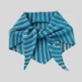 Striped Knitted Triangle Scarf Women Autumn Winter Warm Neck Wrap Shawl Variant Blue - Lake Blue