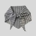 Korean striped knitted triangle scarf winter warm fashion neck wrap shawl for women - Gray