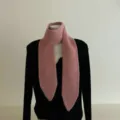 Damen rosa Wollspitzenschal, warmer Herbst und Winter Strick Halstuch fuer den Alltag. - Herz-Spitz-Langschal / Rosa
