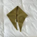 Yellow and blue striped knitted triangular scarf, stylish winter warm neck wrap for women. - Yellow / 30x90cm