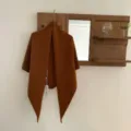 Herbst Winter einfarbig gestricktes Dreieckstuch Schal warme kuschelige Damen Schultertücher - Kürbisorange