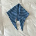 Bufanda triangular de punto a rayas azul y blanco moda mujer invierno cuello cálido - Azul / 30x90cm