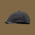 Klassische vintage dunkelgraue Schiebermütze aus Baumwolle im Retro-Waschstil für modebewusste. - M (56-58cm) / Grau