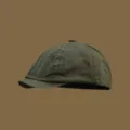 Vintage gewaschene Baumwolle Schiebermütze Herren Damen retro Freizeit Schirmmütze Kappe - M (56-58cm) / Armeegrün