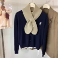 Cardigan en tricot avec écharpe croisée, élégant pull uni pour femme automne hiver. - Style Croisé / Khaki Clair